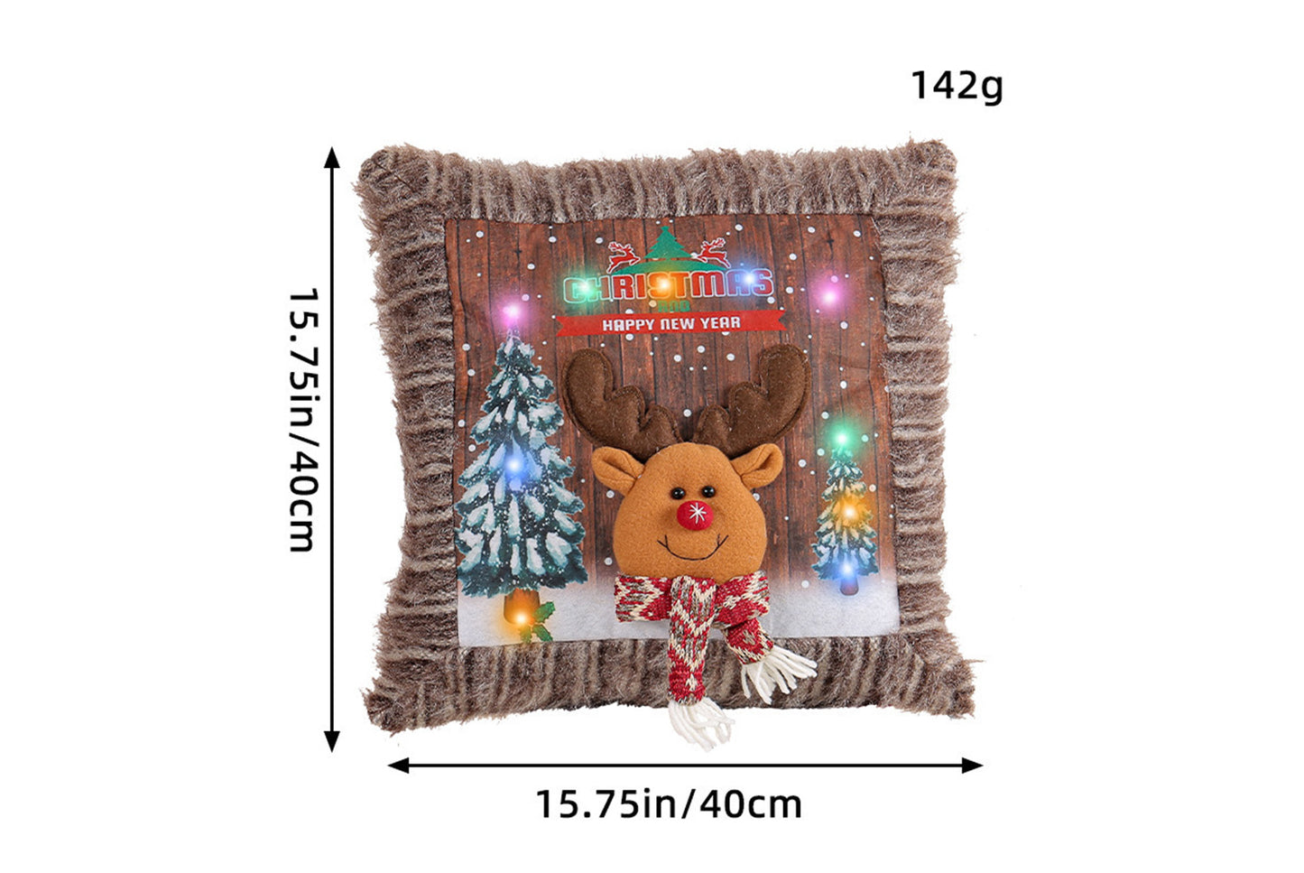 **Plush Luminous Christmas Pillow - Festive Sofa Cushion**