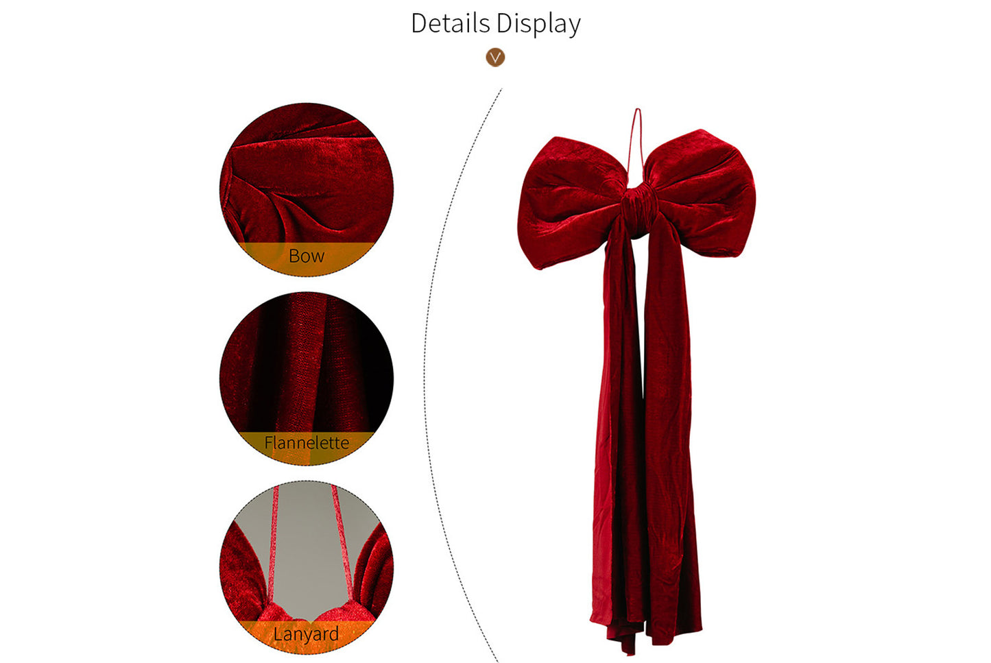 **Burgundy Fleece Christmas Bow Ornament (Multiple Sizes Available)**