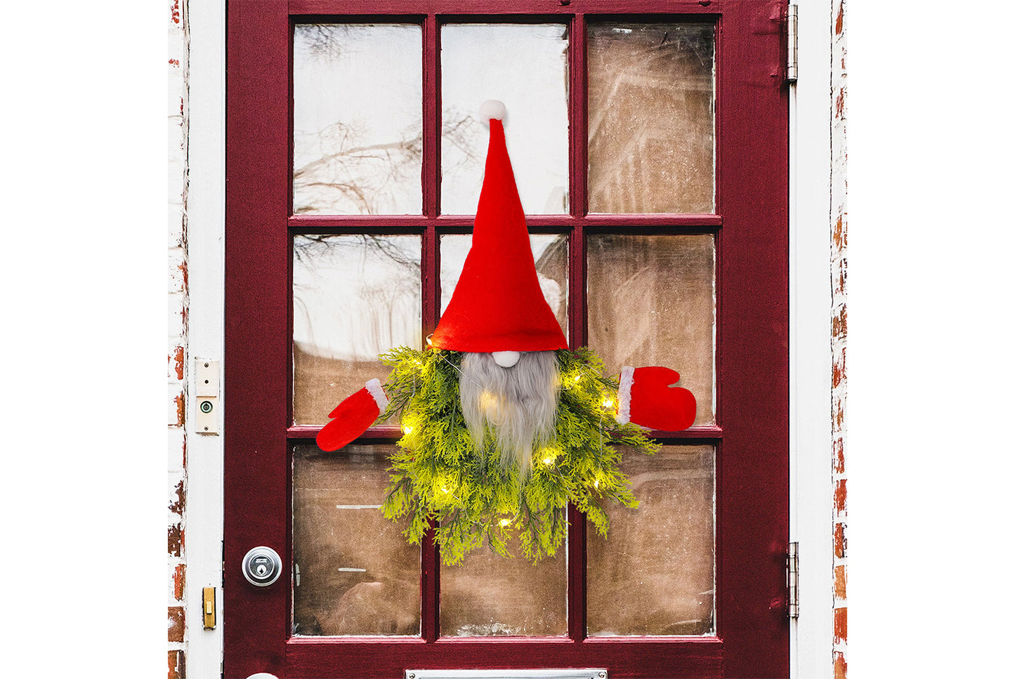 Luminous Faceless Old Man Christmas Wreath