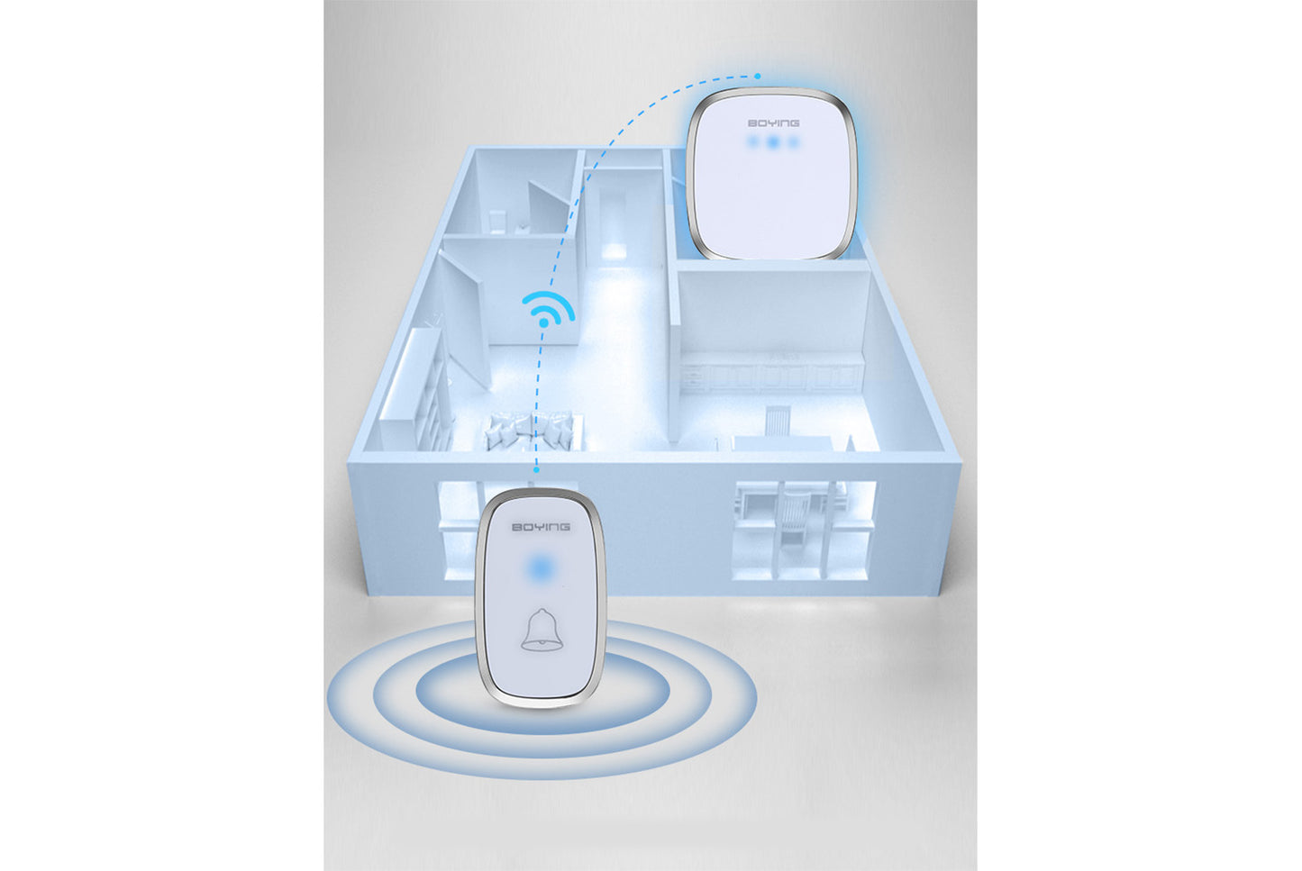 Wireless Remote Control Digital Music Doorbell (UK Plug)