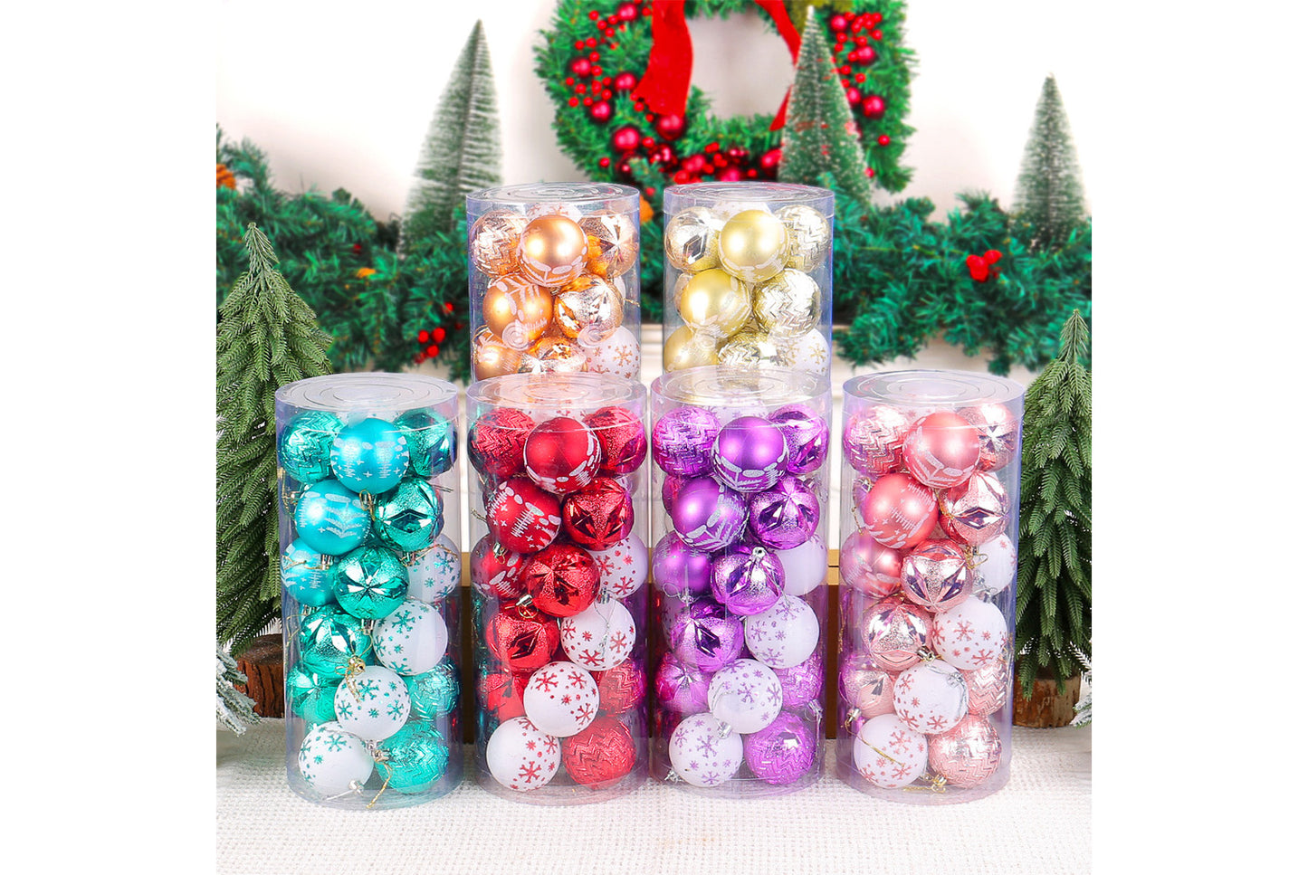 Painted Electroplated Christmas Ball Set - Shaped Christmas Tree Decorative Pendants