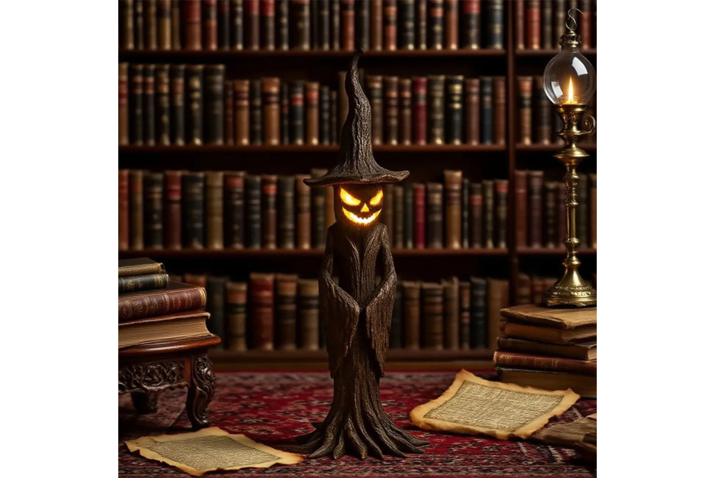 Spooky Tree Stump Wizard Jack-O'-Lantern