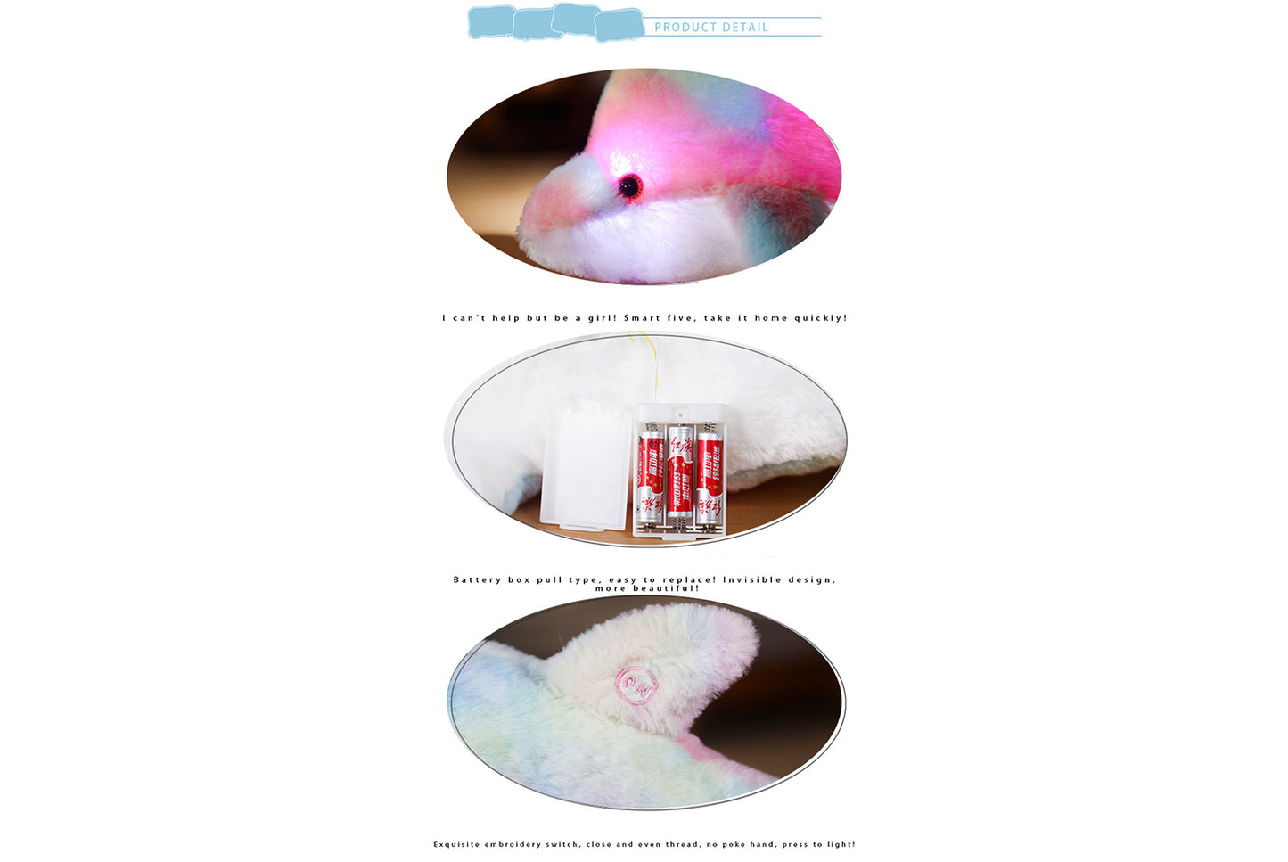 Colorful Glowing Dolphin Plush Toy