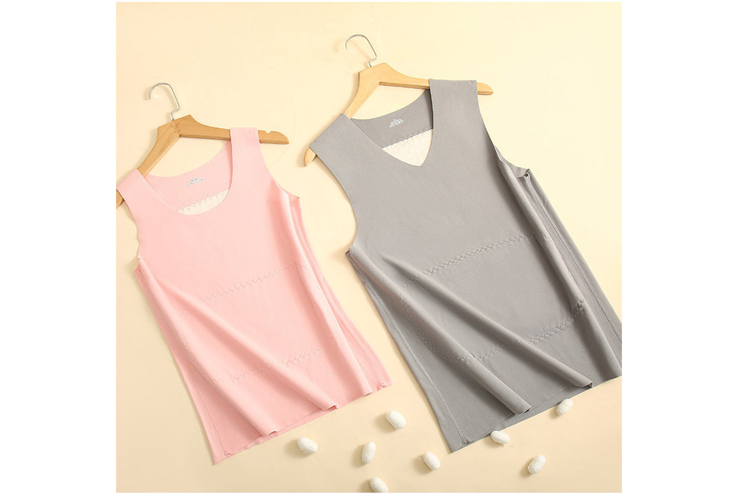 **Couple Large Patch Seamless Warm Vest Set**