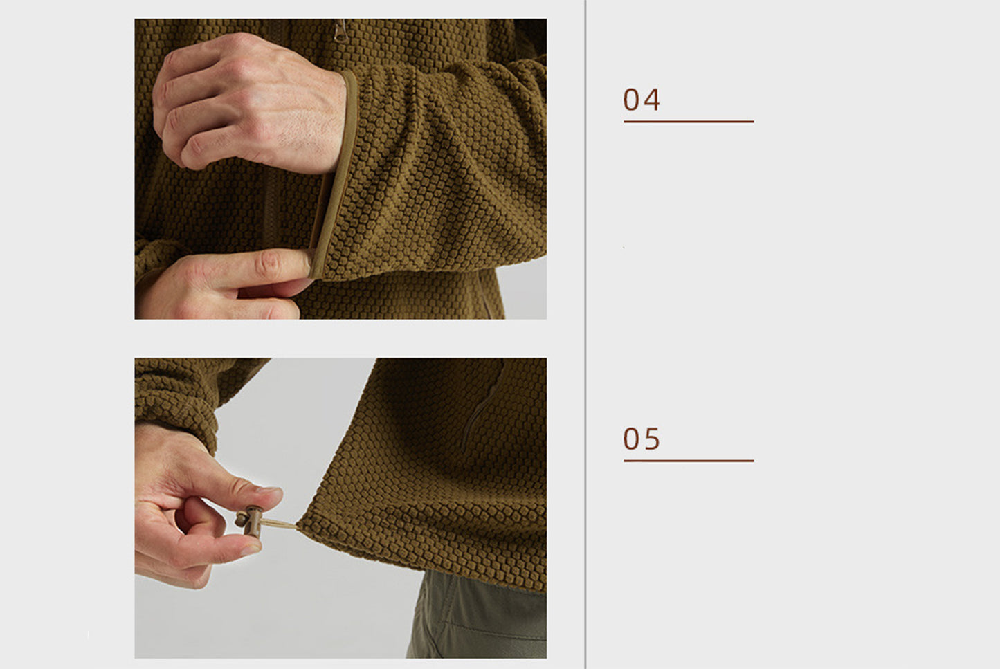 **Men's Tactical Fleece Jacket Stand Collar Liner**