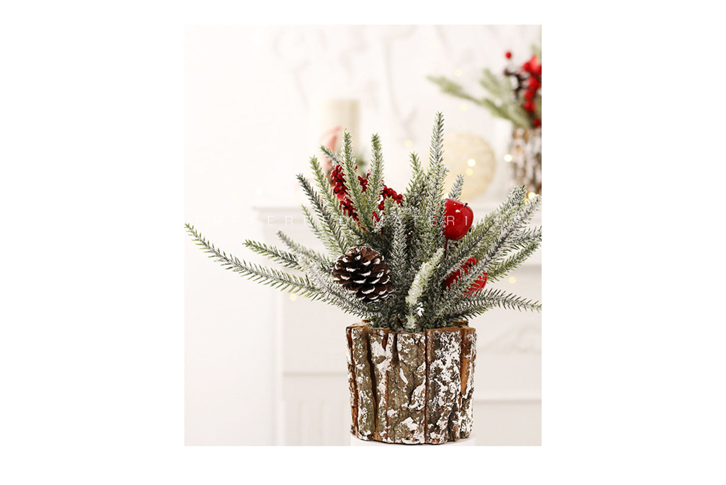 **25cm Flocked PE Simulated Mini Christmas Tree Ornament**