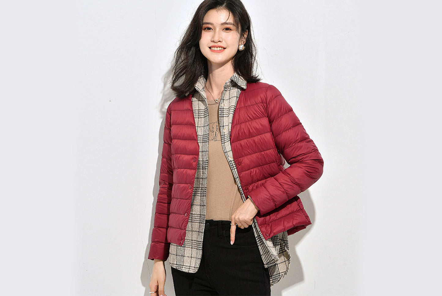 **Lightweight Down-Lined Down Jacket for Autumn/Winter (Warm Version)**