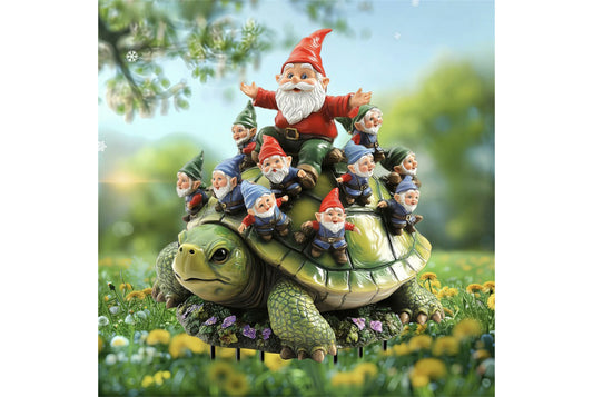 **Gnome Garden Gnome on a Pile | Acrylic Garden Ornaments**