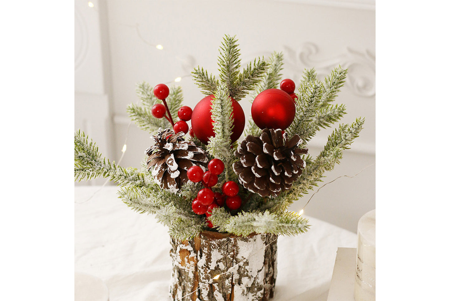 **25cm Flocked PE Simulated Mini Christmas Tree Ornament**