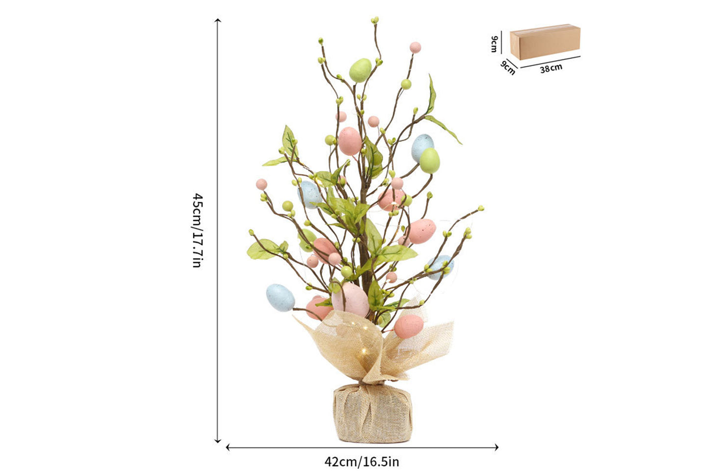 LED Light-Up Easter Egg Tree - Easter Tabletop Ornament