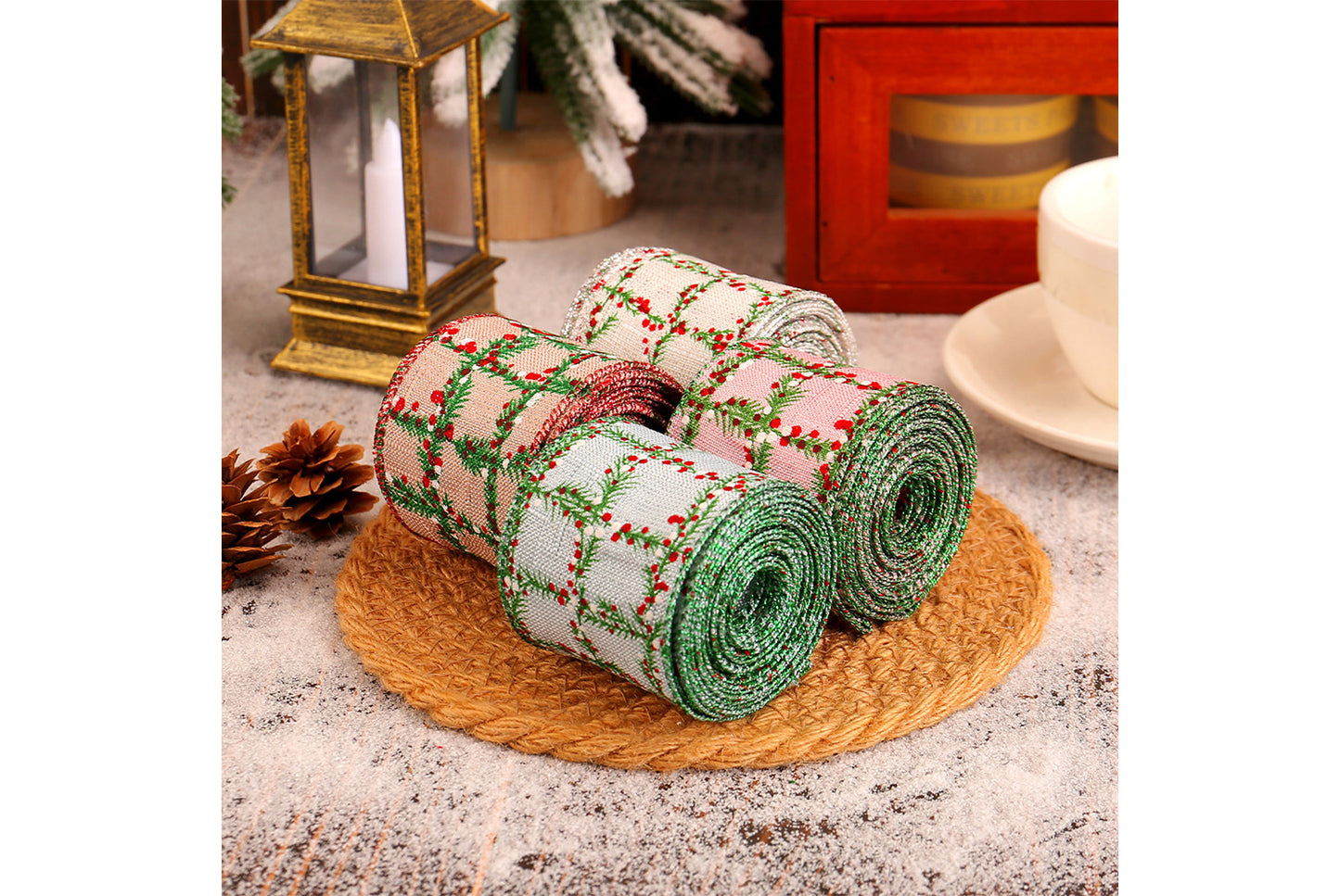 Christmas Plaid Ribbon Roll - Gift Wrapping Decorative Ribbon