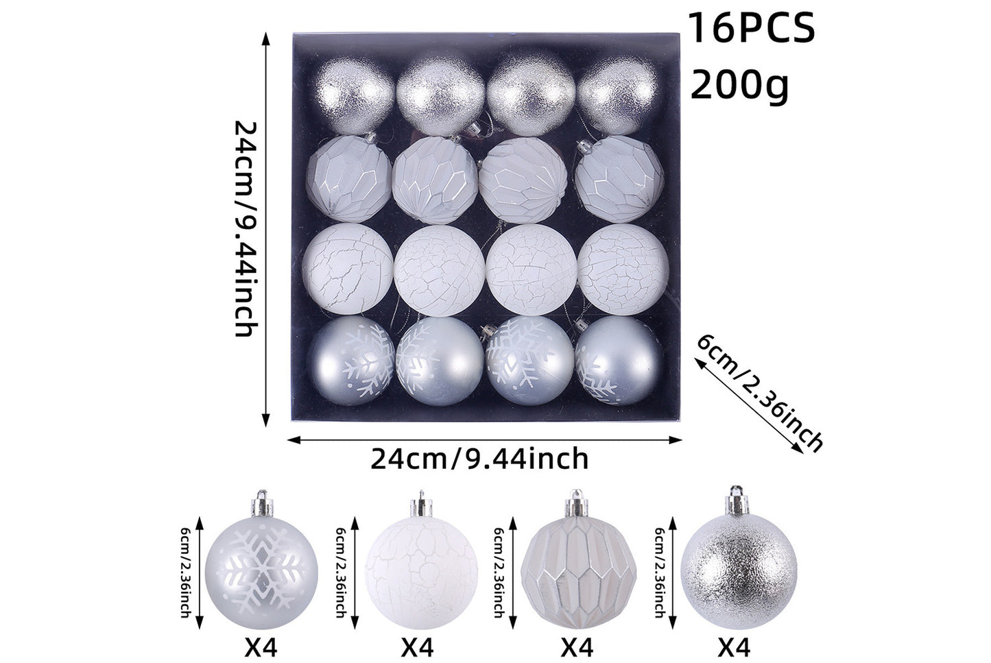 Painted Christmas Ball Pendant Set - Shaped Christmas Tree Decoration