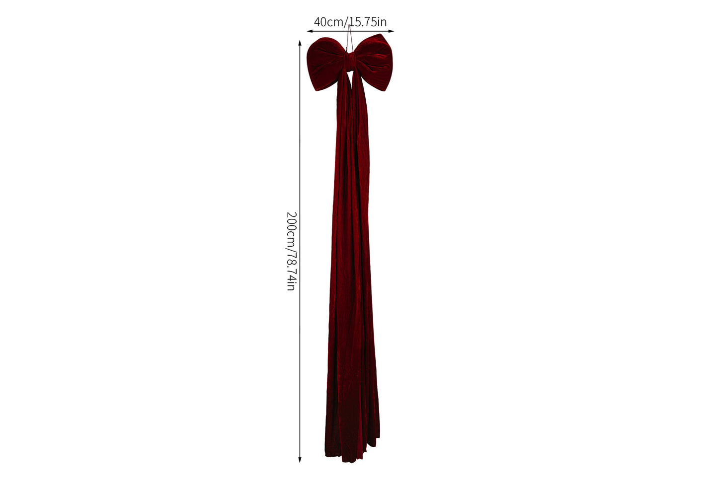 **Burgundy Fleece Christmas Bow Ornament (Multiple Sizes Available)**