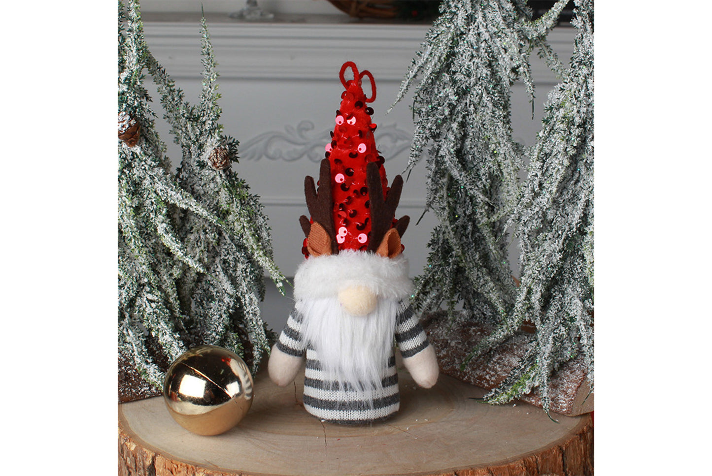 Faceless Old Man Deer Antler Doll Ornament