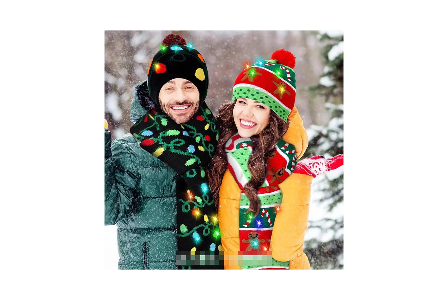Christmas LED Jacquard Hat and Scarf Set