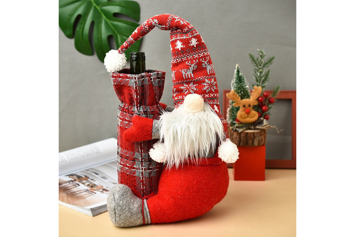 Christmas Faceless Doll Wine Bottle Holder