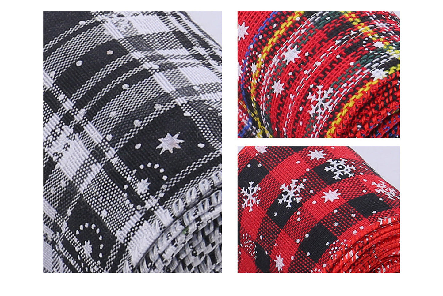 Christmas Snowflake Plaid Ribbon