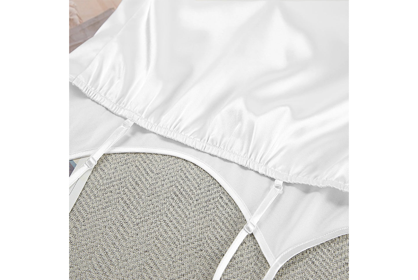 **Sexy Strappy Satin Nightdress Two-Piece Set**