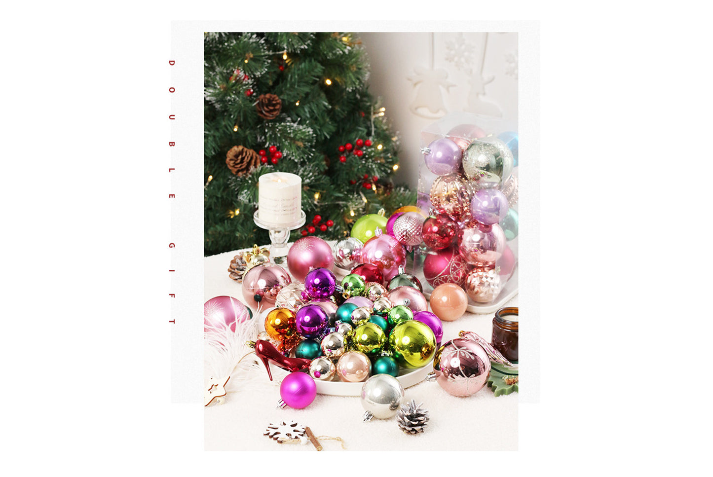 75 Randomly Painted Electroplated Christmas Ball Set