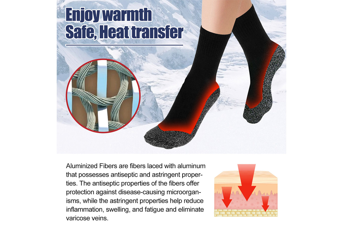 35°C Aluminized Fiber Heating Socks