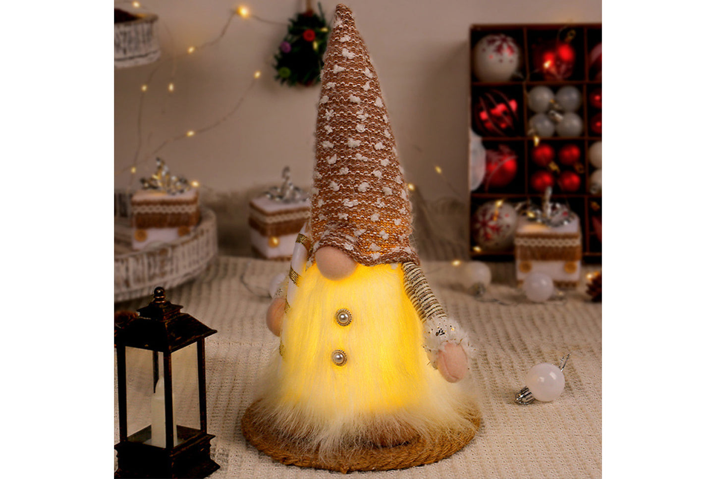 Sequined Plush Faceless Doll Ornament