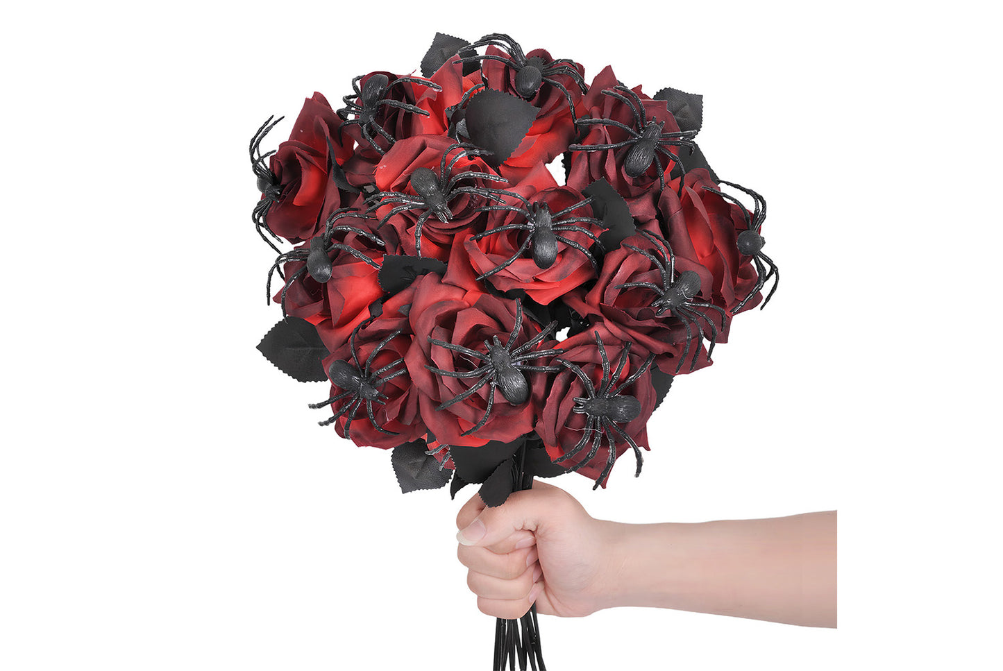 Halloween Skull Spider Roses (10-Pack)