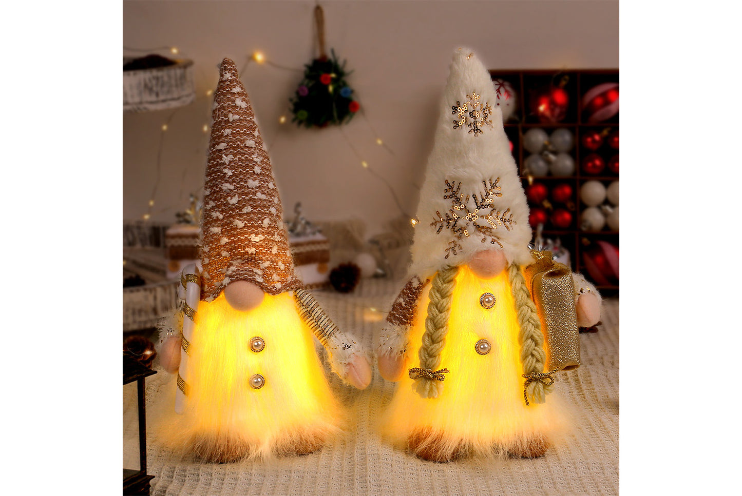 Sequined Plush Faceless Doll Ornament