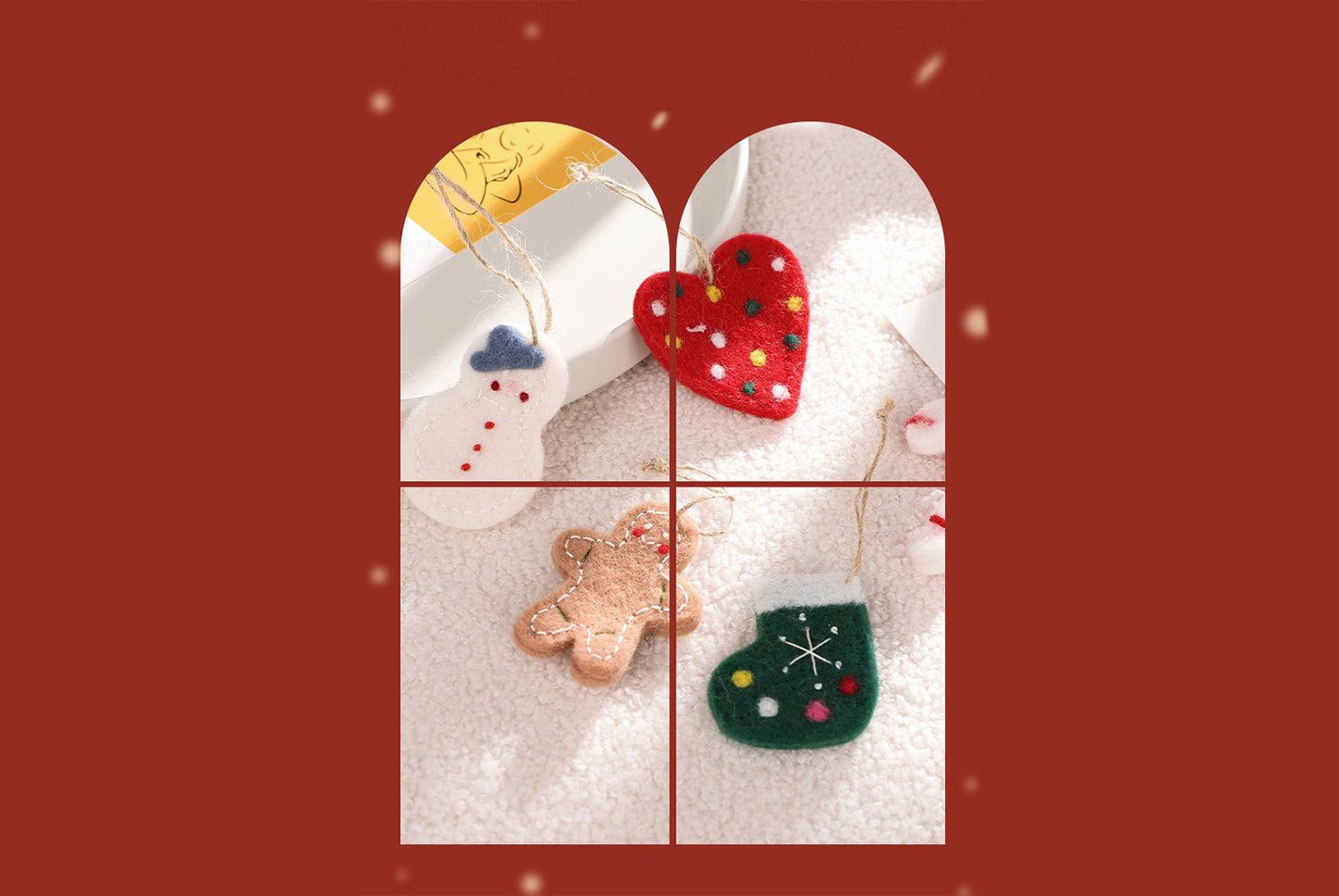 Santa Claus and Snowman Felt Pendant Gift Box