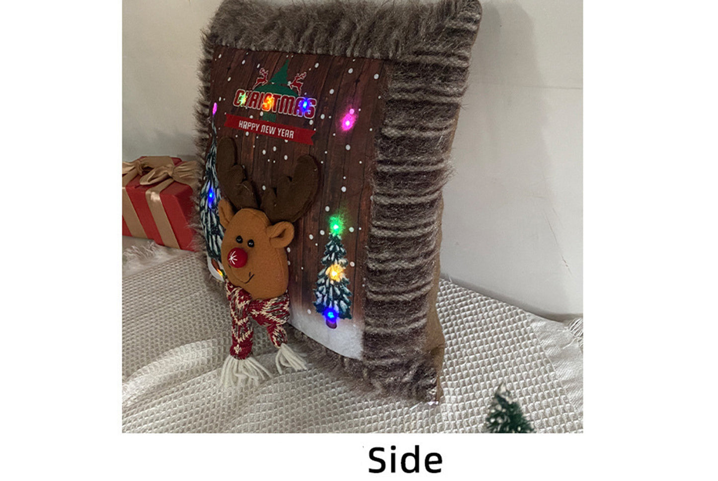 **Plush Luminous Christmas Pillow - Festive Sofa Cushion**
