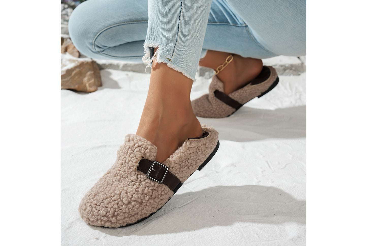 **Women's Low-Top Lambswool Warm Cotton Shoes**