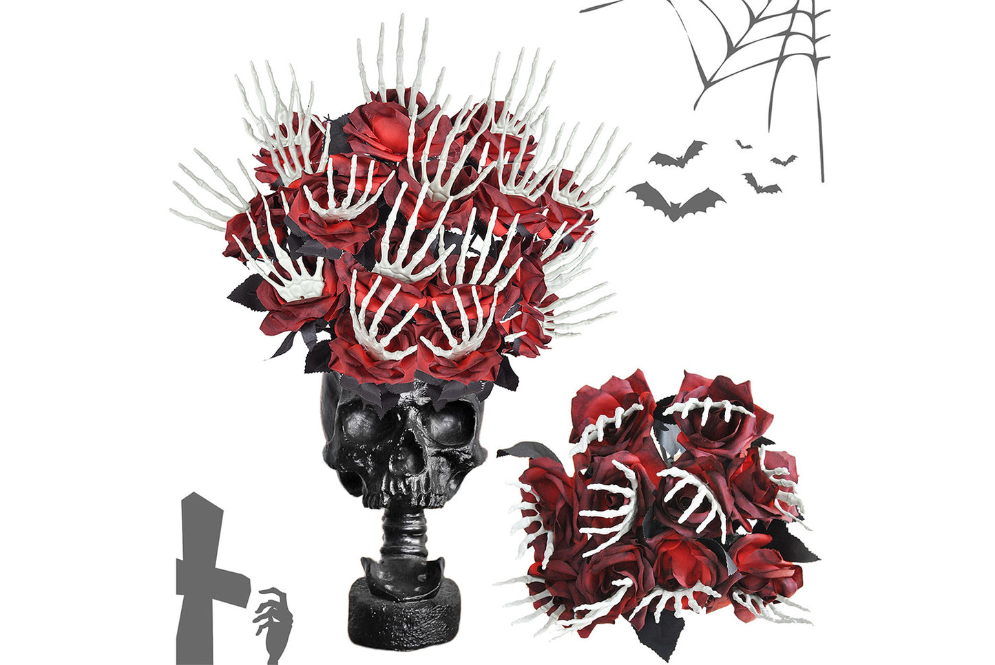 Halloween Skeleton Hand Rose Cuttings (Pack of 4)