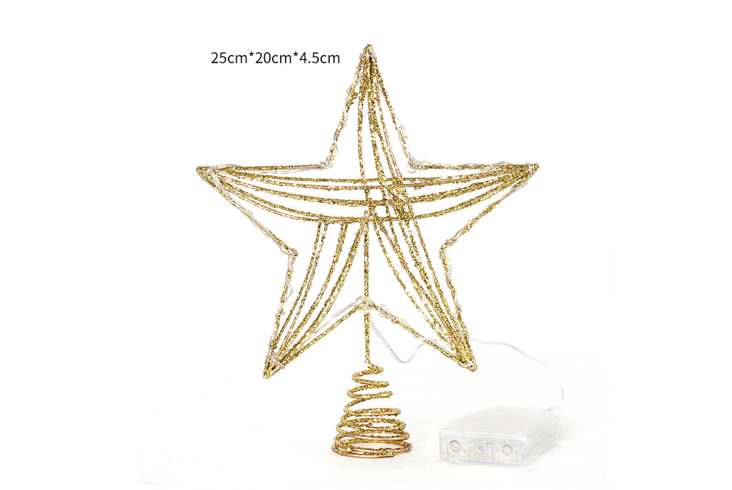 Iron Glitter LED Light-Up Tree Star