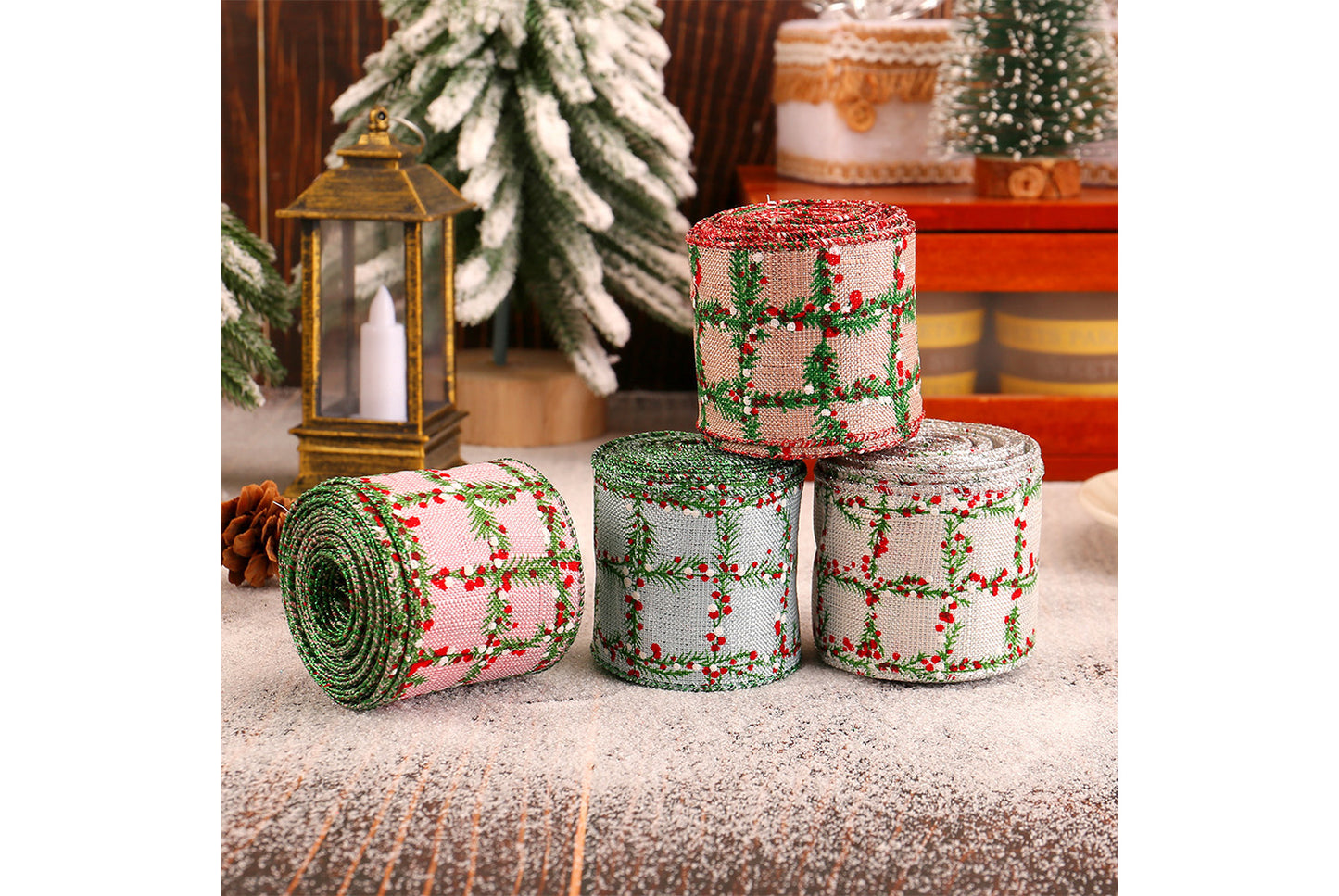 Christmas Plaid Ribbon Roll - Gift Wrapping Decorative Ribbon
