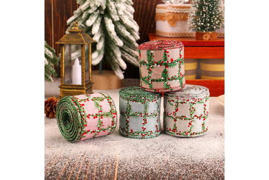 Christmas Plaid Ribbon Roll - Gift Wrapping Decorative Ribbon