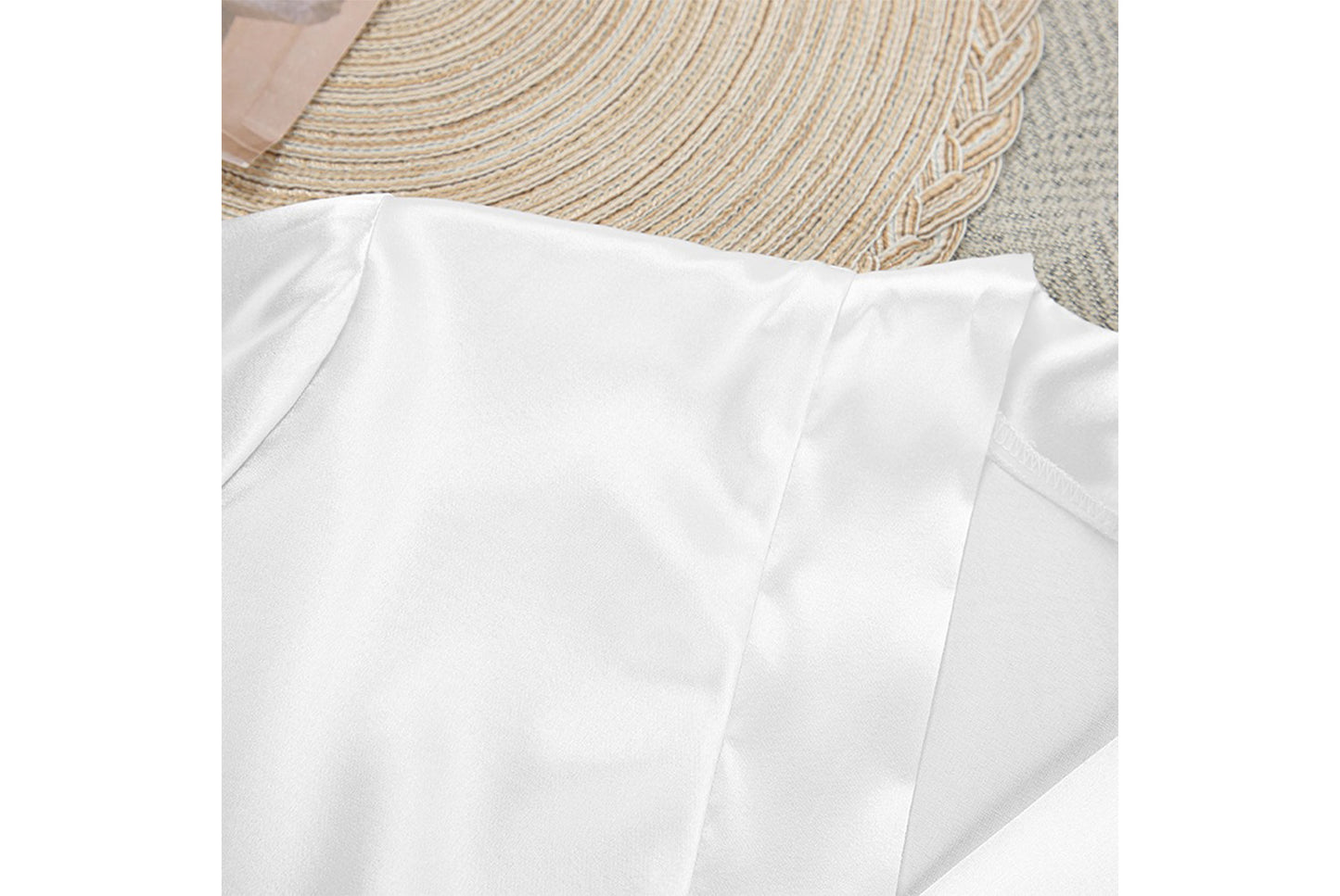 **Sexy Strappy Satin Nightdress Two-Piece Set**