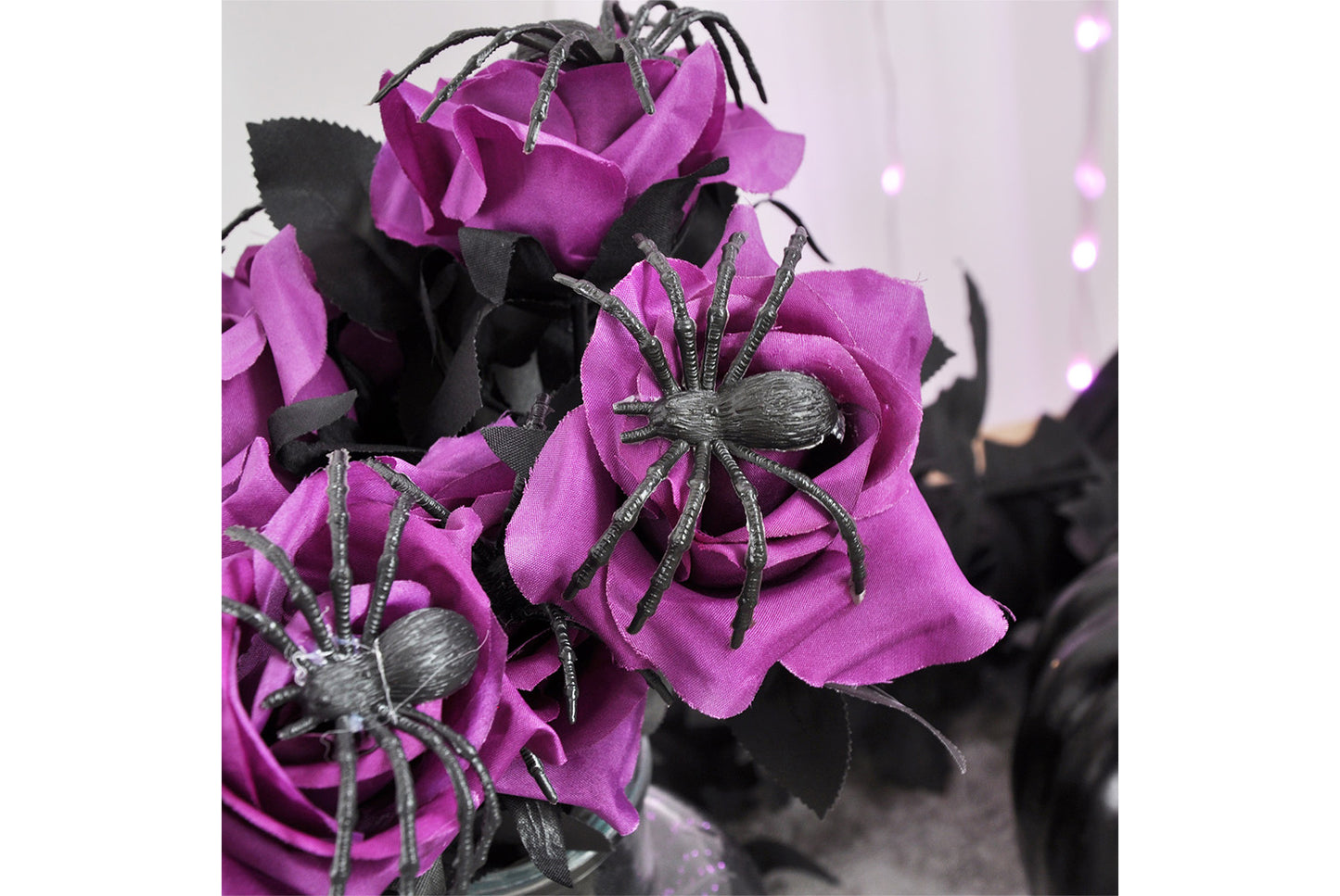 Halloween Skull Spider Roses (10-Pack)