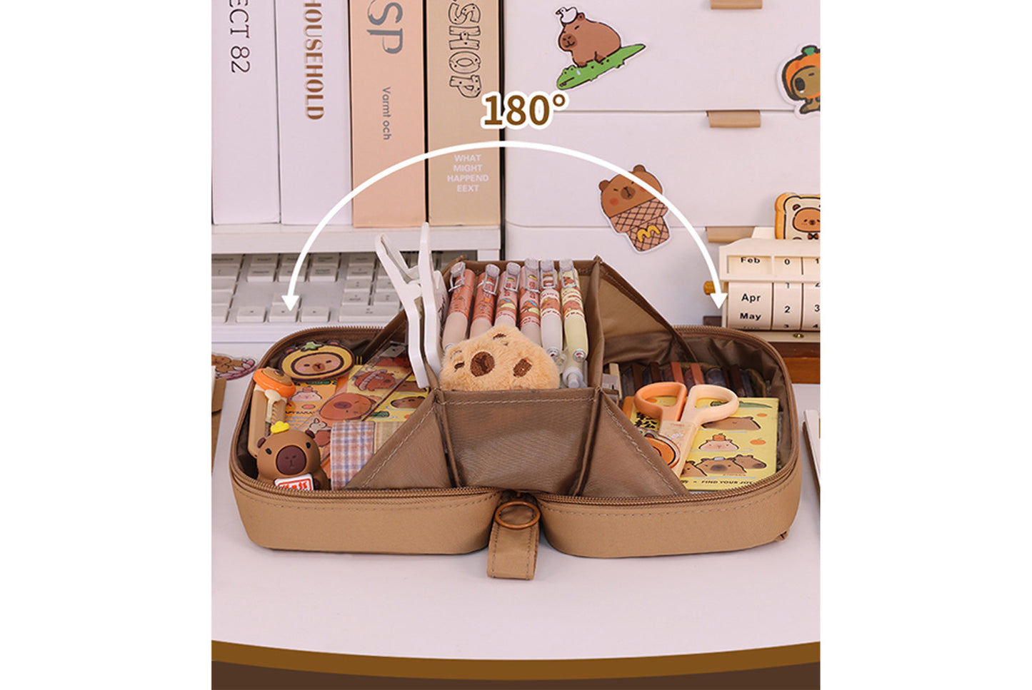 Large Capacity Flip-Top Pencil Case