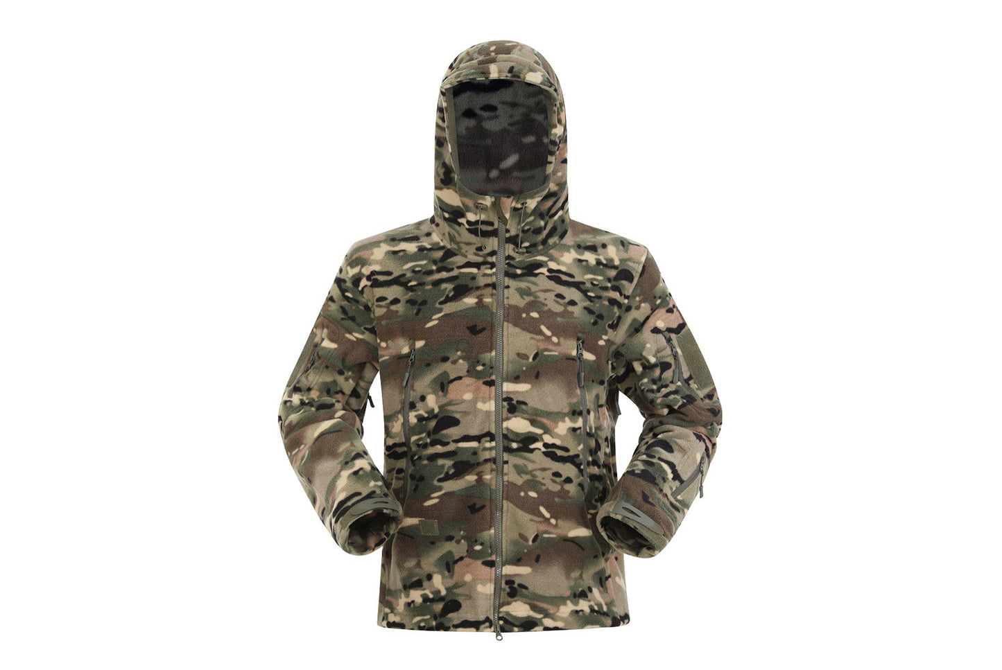 Men's Tactical Camouflage Fleece Hooded Jacket