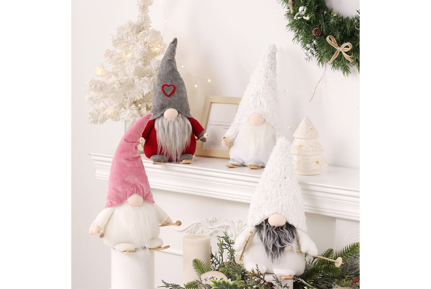 35cm Skiing Faceless Old Man Doll