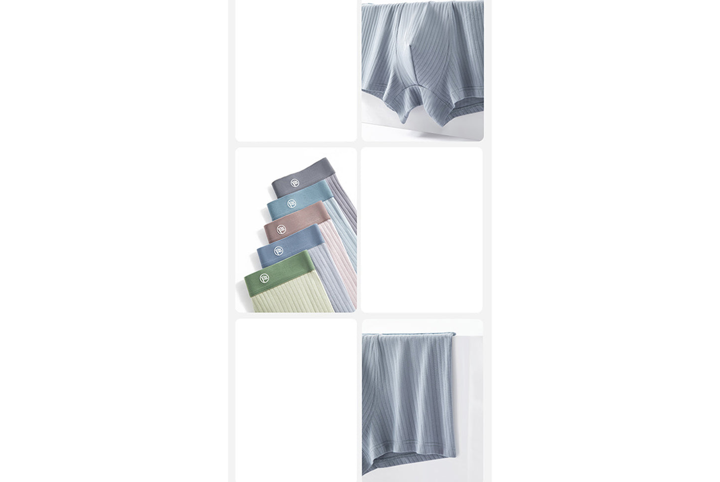 **Men's 7A Antibacterial Pure Cotton Boxer Briefs - Mid-Rise Breathable Large Size**