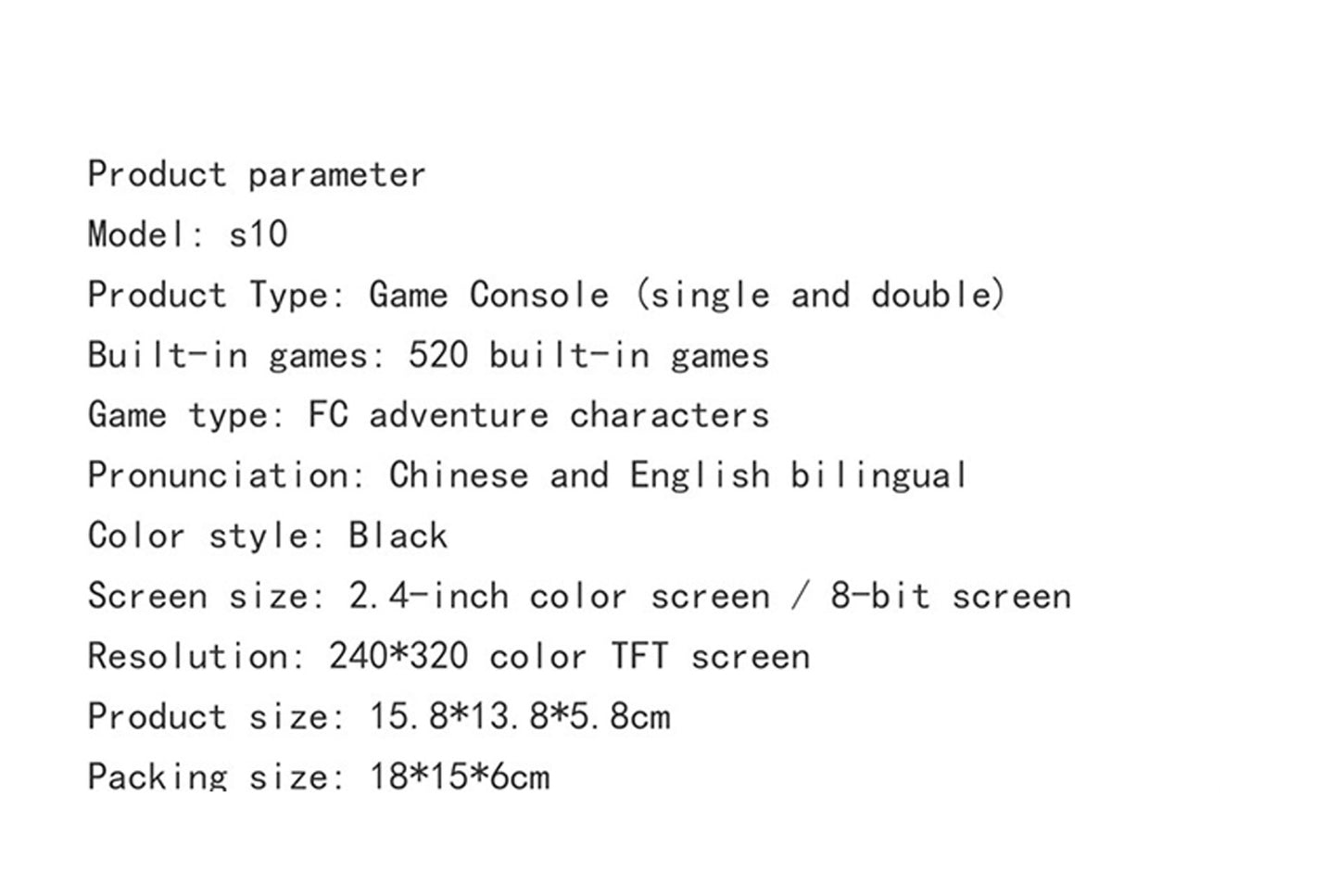 **S10 Joystick Mini Game Console | 520 Classic Arcade Games for Two Players**