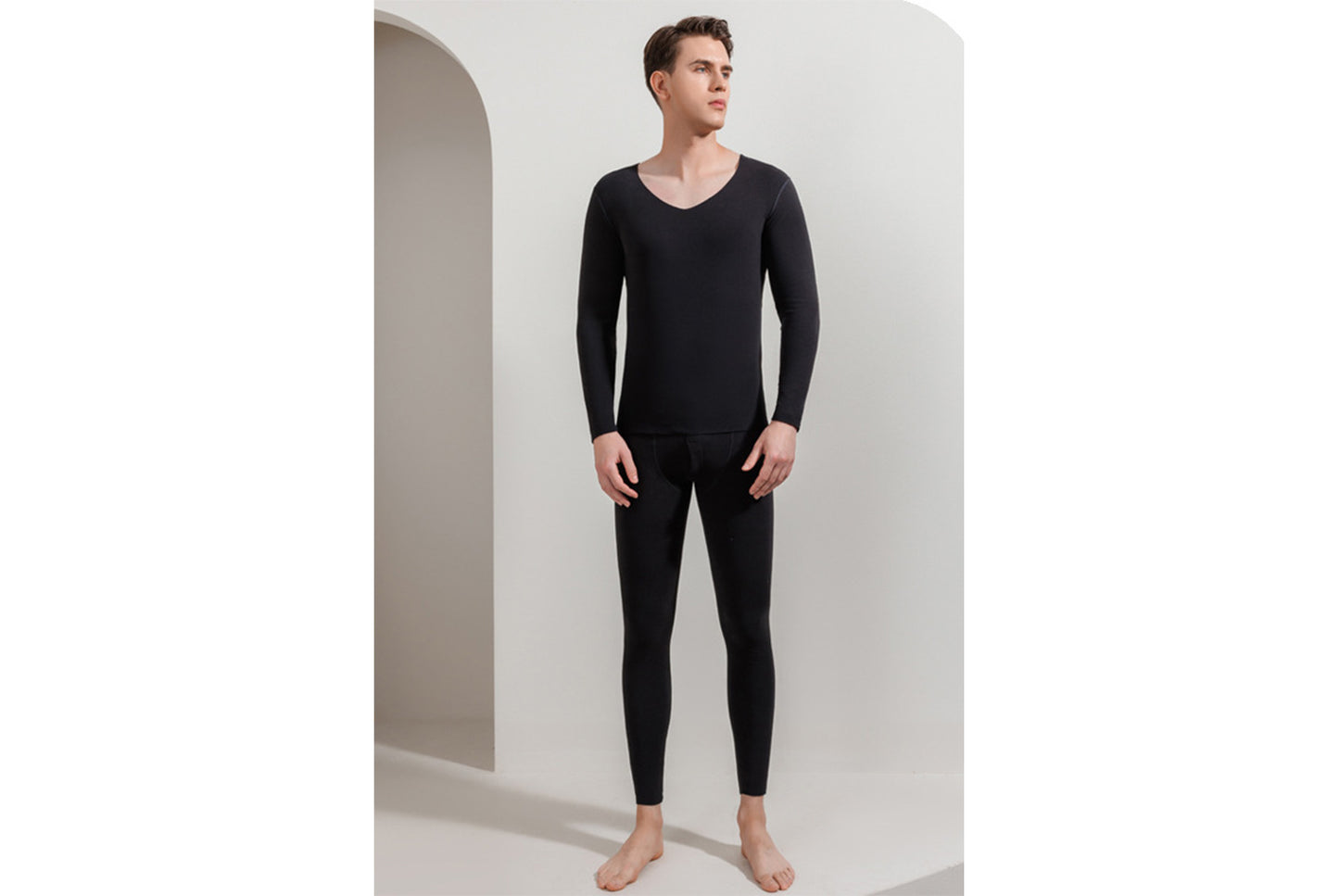 **Couple's Double-Sided Brushed Seamless Thermal Underwear Set**