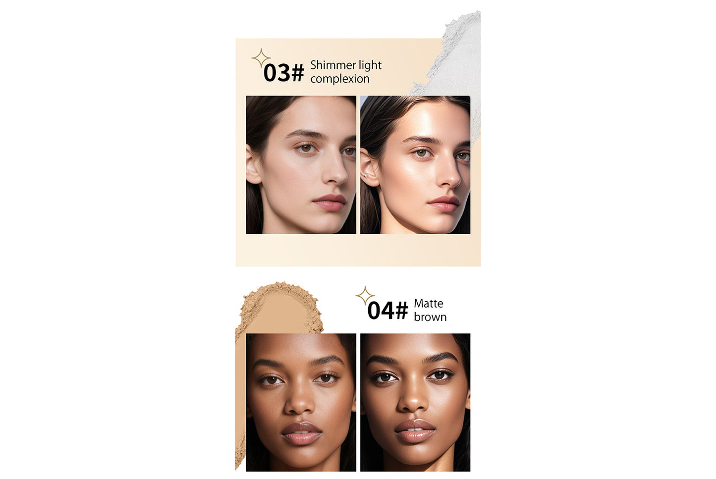 **Natural Concealing &amp; Oil-Control Setting Powder (5-Color Set)**