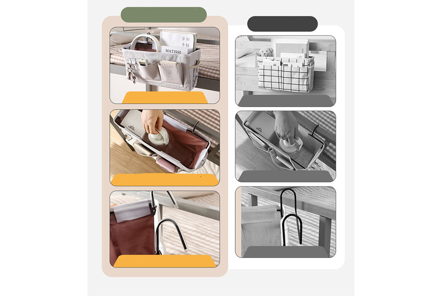 Cotton and linen double hook storage rack