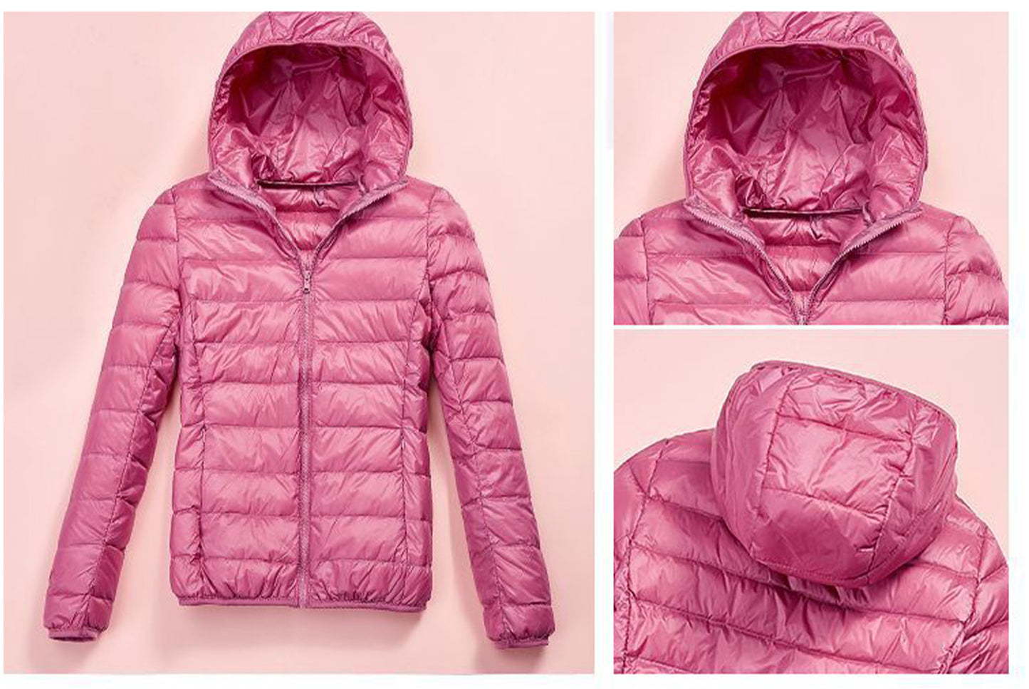 **Ladies short white duck down jacket (lightweight and warm)**