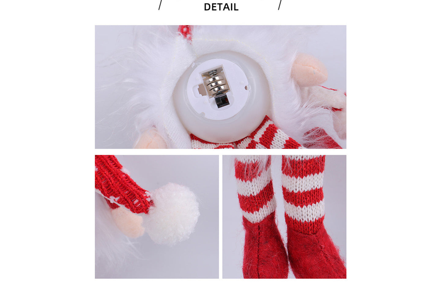 Christmas Forest Old Man Pendant - Knitted Hat Seated Faceless Doll Decoration