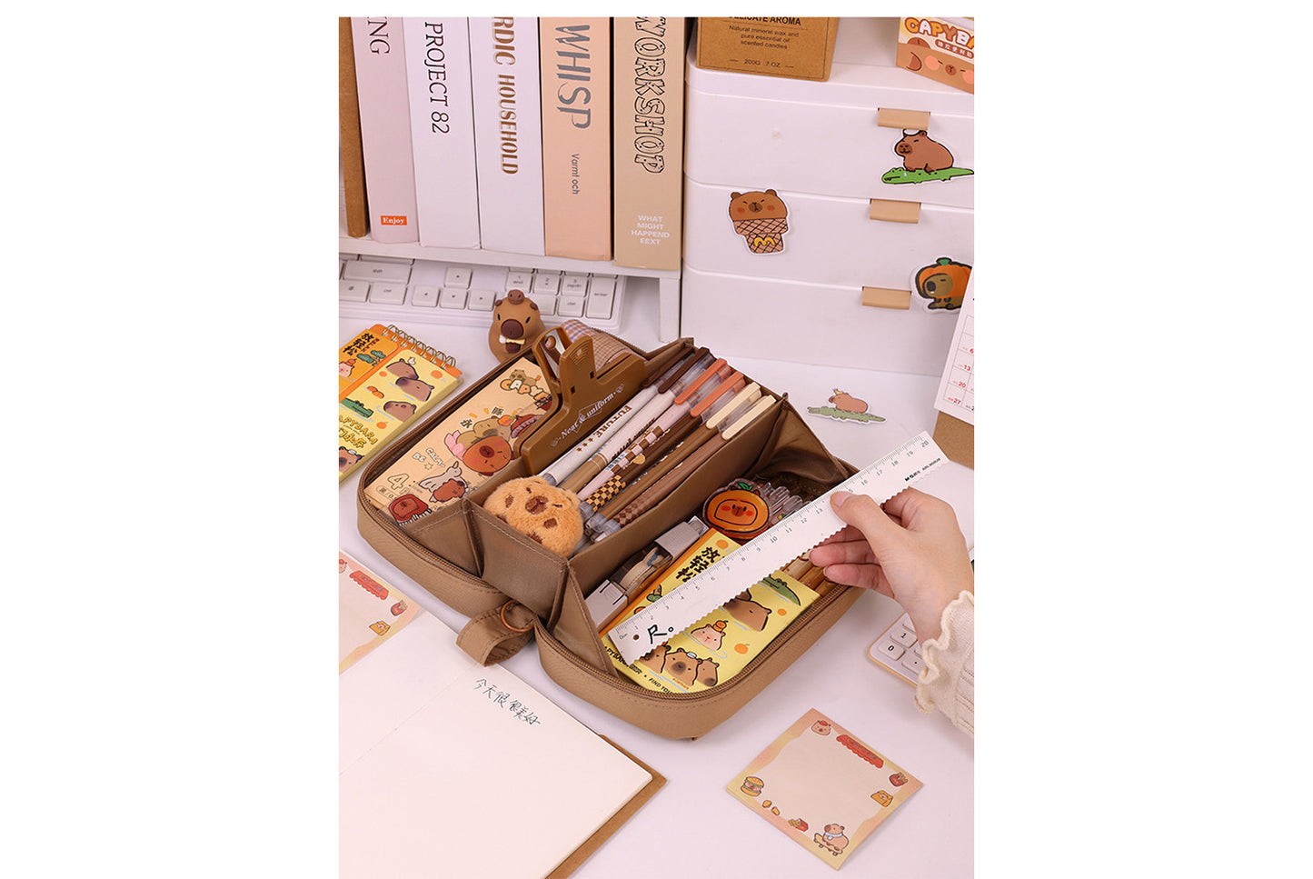 Large Capacity Flip-Top Pencil Case