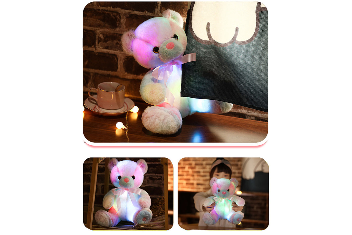 Colorful Glowing Teddy Bear Plush Toy