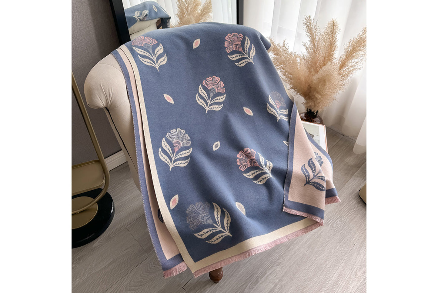 Autumn/Winter Faux Cashmere Floral Print Scarf/Shawl
