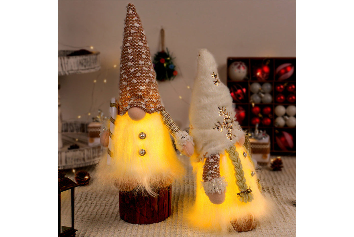 Sequined Plush Faceless Doll Ornament